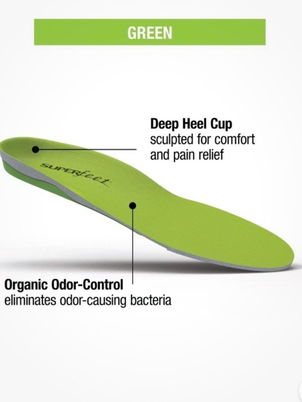 Superfeet Green Insoles Size C High Arch Maximum Support - Picture 9 of 13